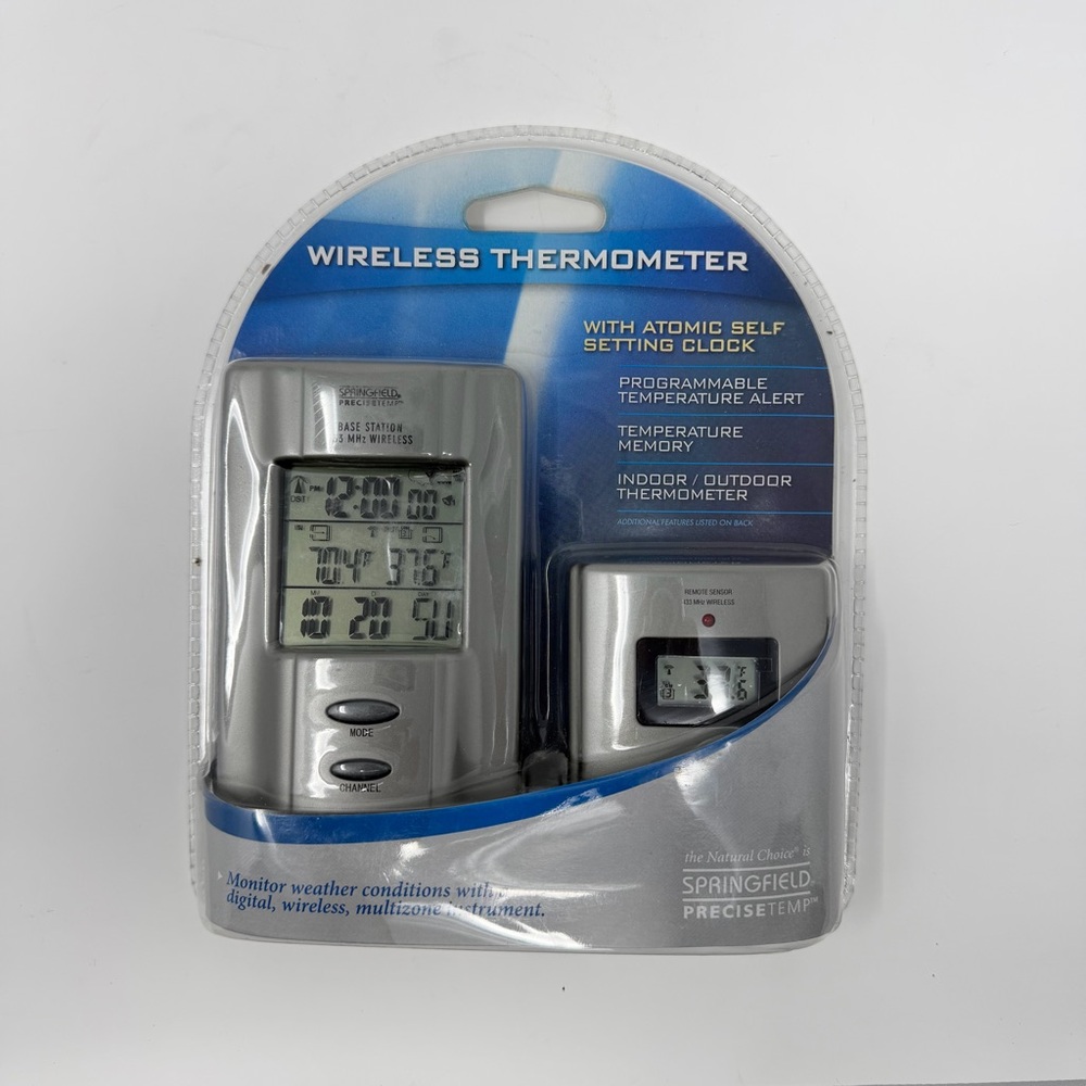 RARE 2007 Springfield Wireless Thermometer OS Gray‎ New Atomic Clock 91049-1